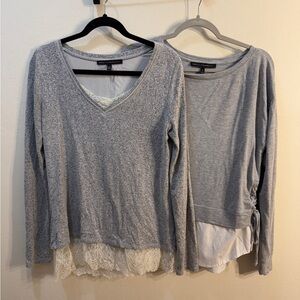 White House Black Market Bundle of Women’s Grey Long Sleeves Size M
